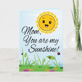 Carte Maman Tu es mon soleil, salut de la fête des mères