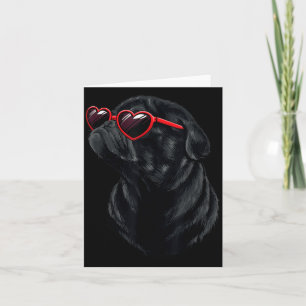 Carte Maman Valentine Pug noir