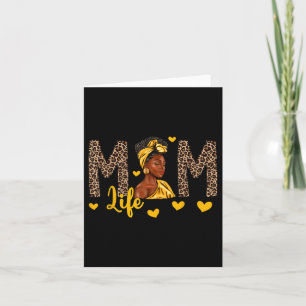 Carte Maman Vie Leopard Afro Femme Africaine Américaine 