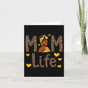 Carte Maman Vie Léopard Femme noire Africaine Américaine