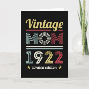 Carte Maman vintage 1922 100e Anniversaire Cadeau Femmes