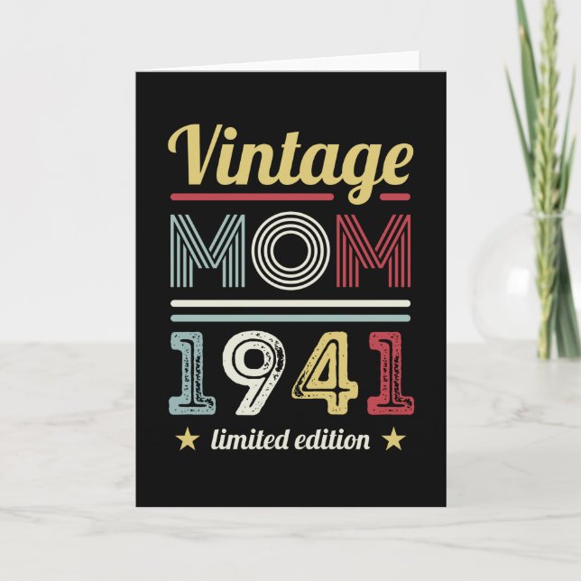 Carte Maman vintage 1941 80e anniversaire Cadeau femmes  (Devant)