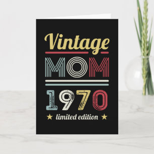 Carte Maman vintage 1970 50e Anniversaire Cadeau Femmes 