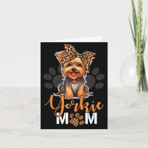 Carte Maman Yorkie amoureux de chien léopard yorkshire c