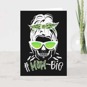 Carte Maman Zombie Bun Messy Drôle Costume d'Halloween C