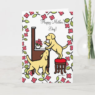 Carte Maman's Yellow Lab Puppy Duo