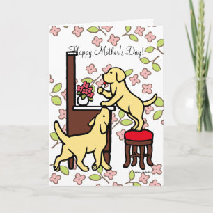 Carte Maman's Yellow Lab Puppy Duo
