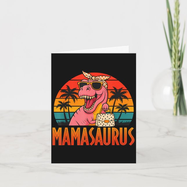 Carte Mamasaurus drôle t rex dinosaure fête des mères  (Devant)