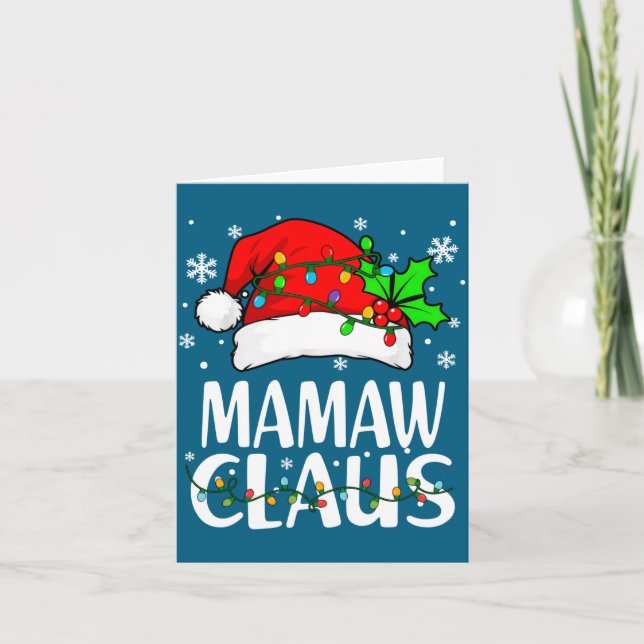 Carte Mamaw Claus Christmas Lights Pajama Family Matchin (Devant)