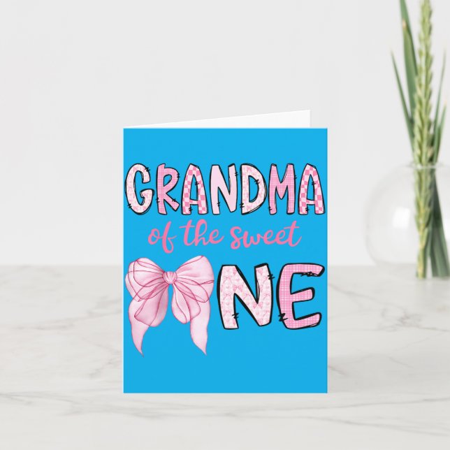 Carte Mamie de la Douce 1ère Fille d'anniversaire (Devant)