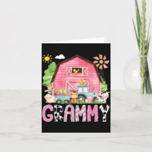 Carte Mamie de la fille d'anniversaire Vache de ferme ro
