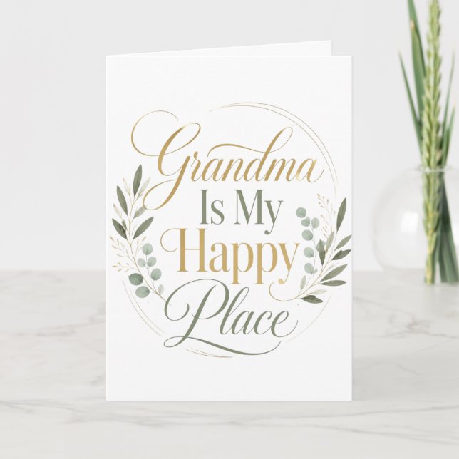 Carte Mamie est mon endroit heureux (Devant)