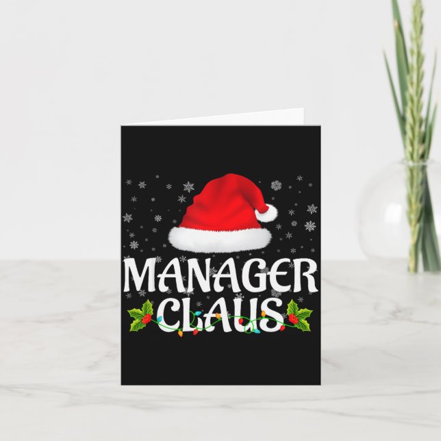 Carte Manager Claus Christmas Lights Santa Pajama Family (Devant)