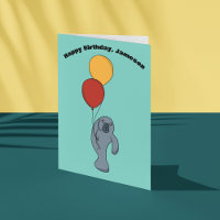 Manate et ballons Anniversaire personnalisé
