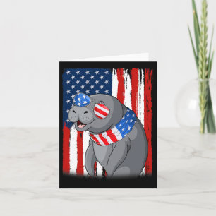 Carte Manatee Amérique Drapeau Patriotique Manatee 4e De