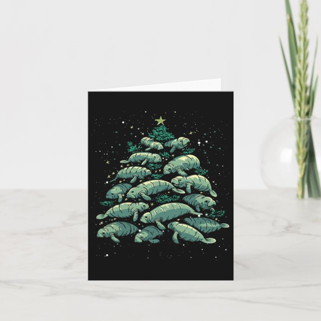 Carte Manatee Christmas Tree Manatee Xmas Boys &amp; Wom (Devant)