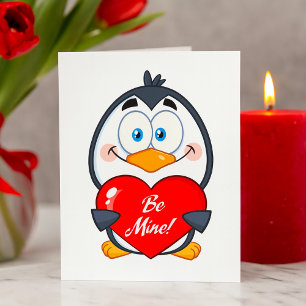 Carte Manchot Adorable Tenant Mon Cœur À Moi
