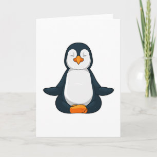Carte Manchot au Yoga Fitness en position assise