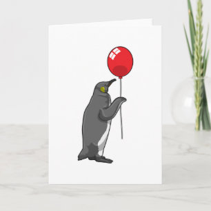 Carte Manchot avec ballon