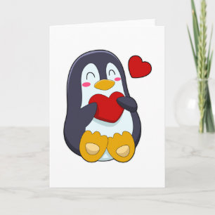 Carte Manchot avec cœur