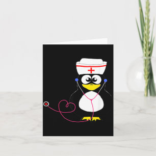 Carte Manchot docteur docteur infirmière drôle oiseau d'