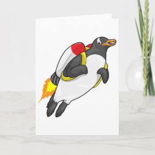 Carte Manchot en jetpack volant