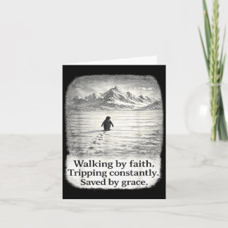 Carte Manchot marchant par la foi trébuchant constamment