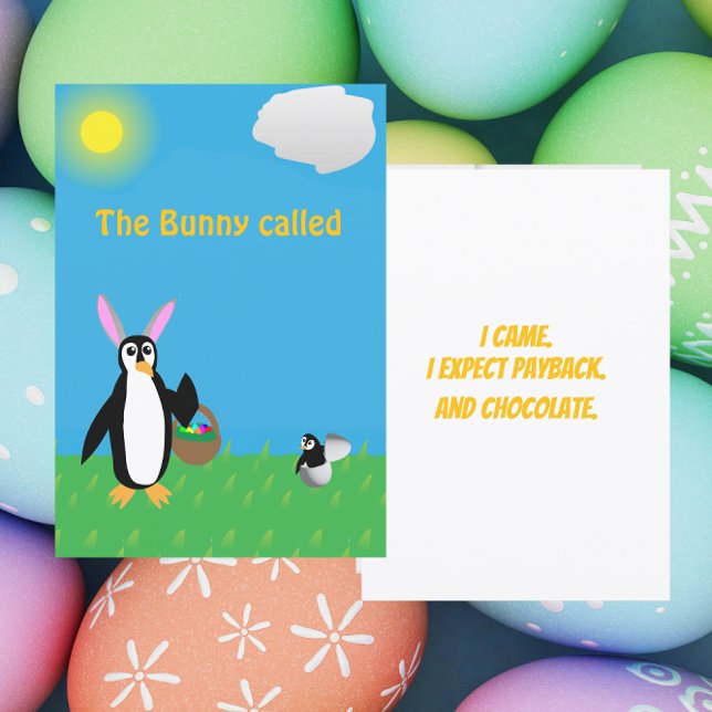Carte Manchot Sassy Humour de Pâques (Créateur téléchargé)