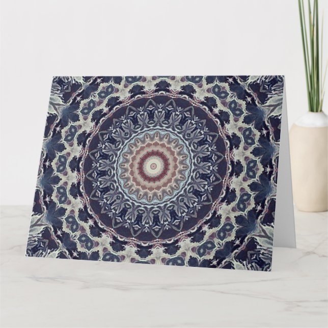 Carte Mandala abstrait en rond sans joint (Devant)