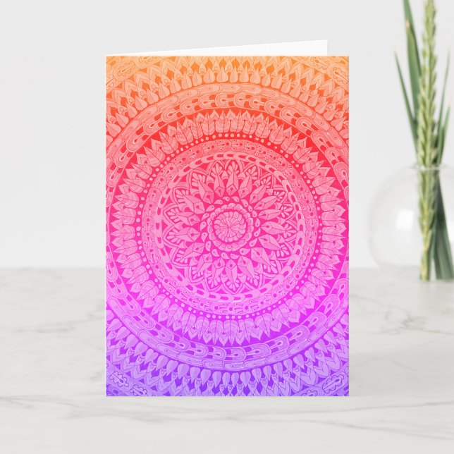 Carte Mandala d'art original multicolore  (Devant)