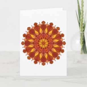Carte Mandala de fleurs d'orange
