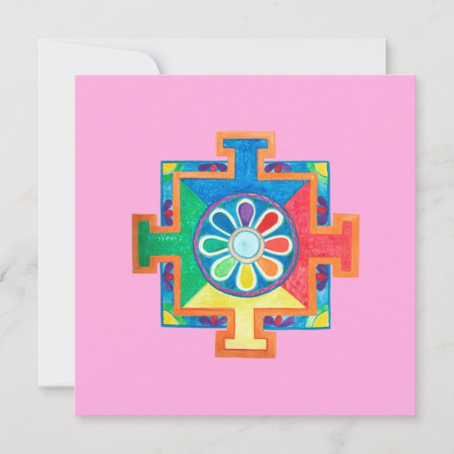 Carte Mandala de l'aquarelle de création (Devant)