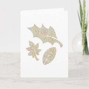 Carte Mandala Dessin de Feuilles Mortes