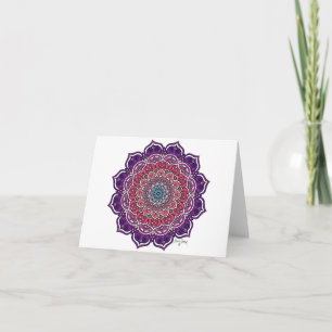 Carte Mandala Florale rose-pourpre