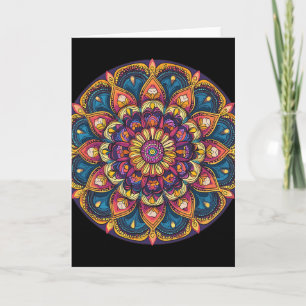 Carte Mandala Lotus sacré Méditation Yoga Bohème