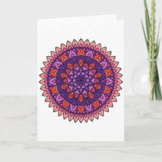 Carte Mandala violet et rose