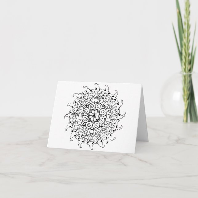 Carte Mandala zen des vagues de l'océan (Devant)