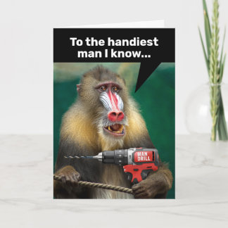 Carte Mandrill Monkey With a Drill - Handicap Homme Anni