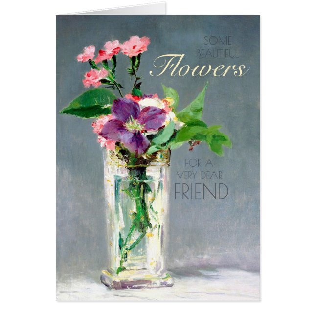Carte Manet Carnations et clematis CC1239 Annivers (Devant)