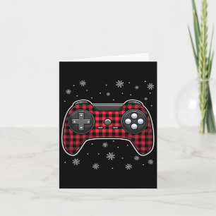 Carte Manette de jeu vidéo carreaux rouges garçons enfan