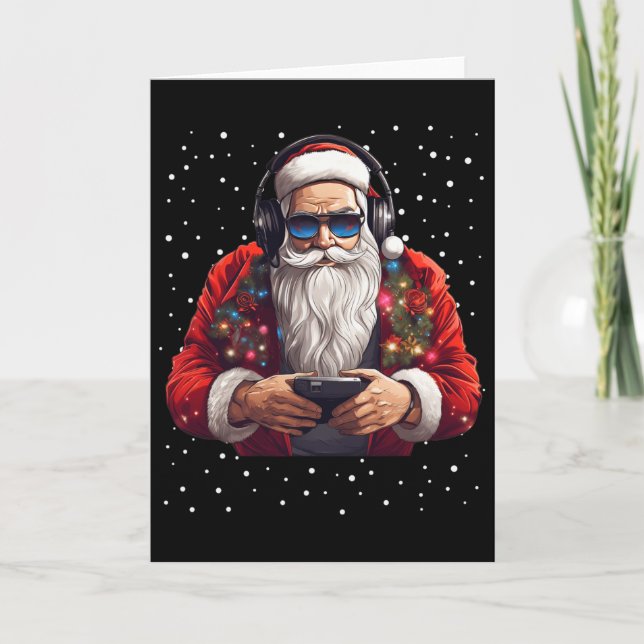 Carte Manette de jeu vidéo de jeu Santa Gaming Noël neig (Devant)