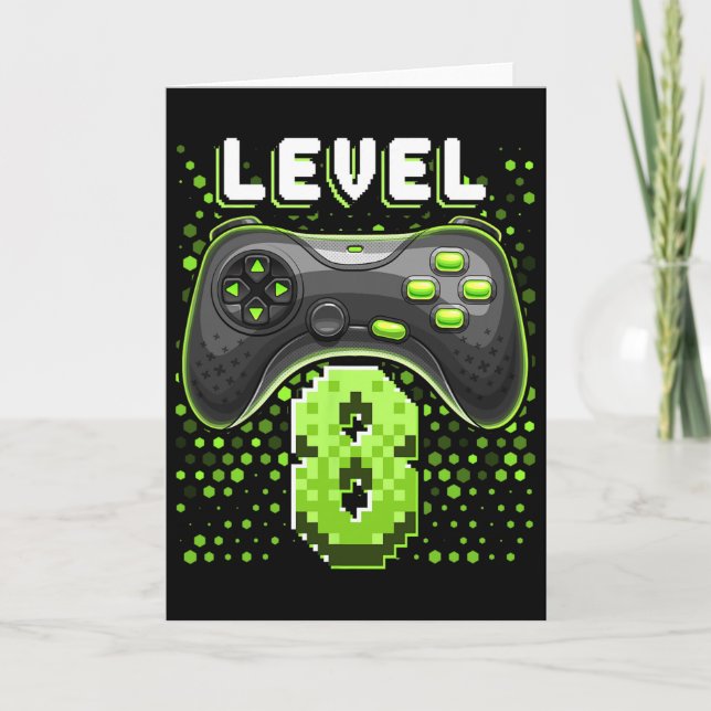 Carte Manette de jeu vidéo niveau 8 8e anniversaire G (Devant)