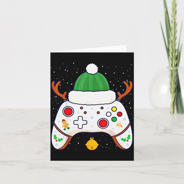 Carte Manette de jeu vidéo pour joueur de Noël  (Devant)