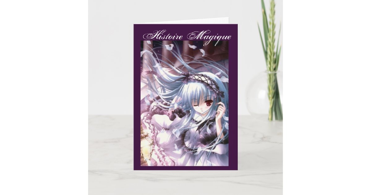 Carte Manga Fille Gothique Zazzle Fr