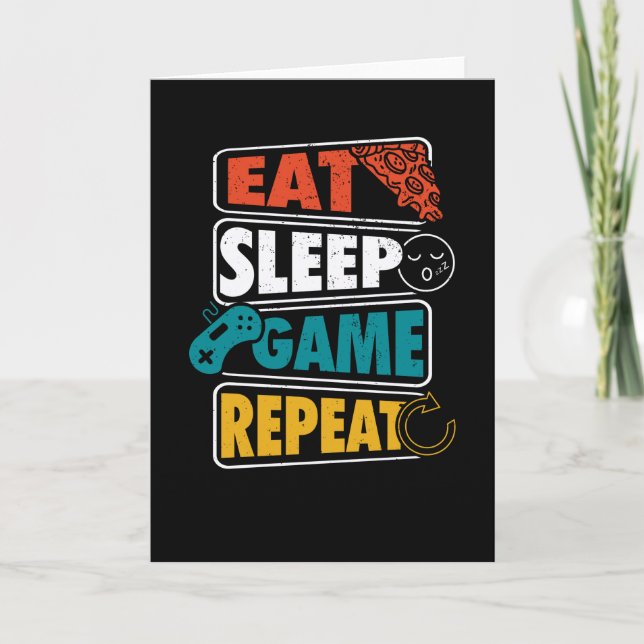 Carte Mange Jeu de sommeil Répéter Gamer Jeu cadeau de j (Devant)