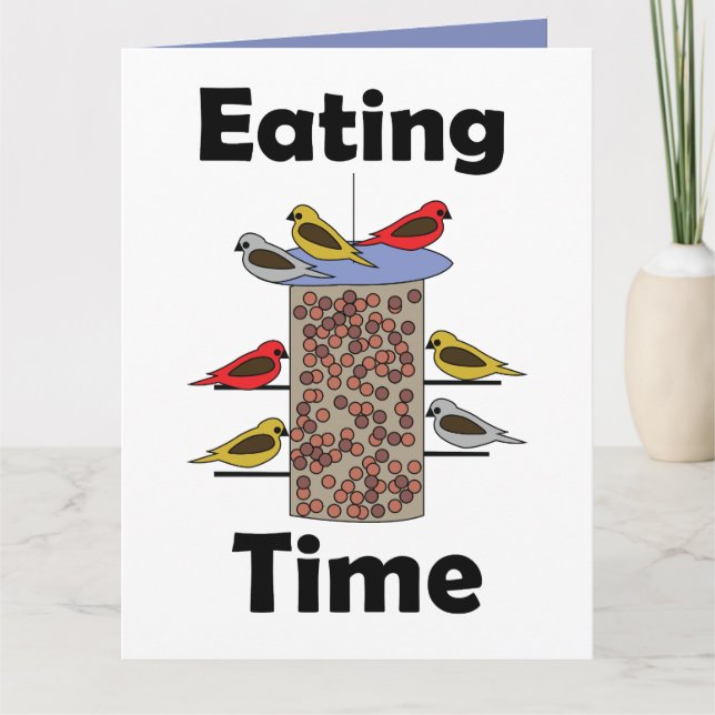 Carte Mangeoire à oiseaux de jardin temps de repas amate (Devant)