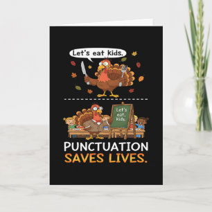 Carte Mangeons Les Enfants Ponctuation Drôle Thanksgivin