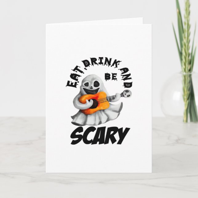 Carte Manger Boire Et Avoir Peur Minimal Propre (Devant)