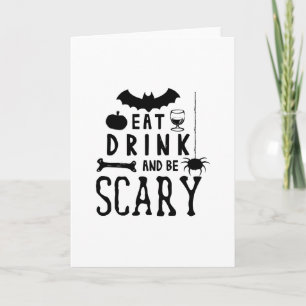 Carte manger boire et être effrayant halloween