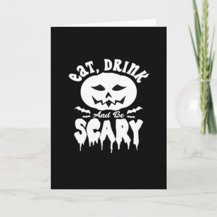 Carte Manger Boire Et Être Effrayant Halloween Rétro Cla
